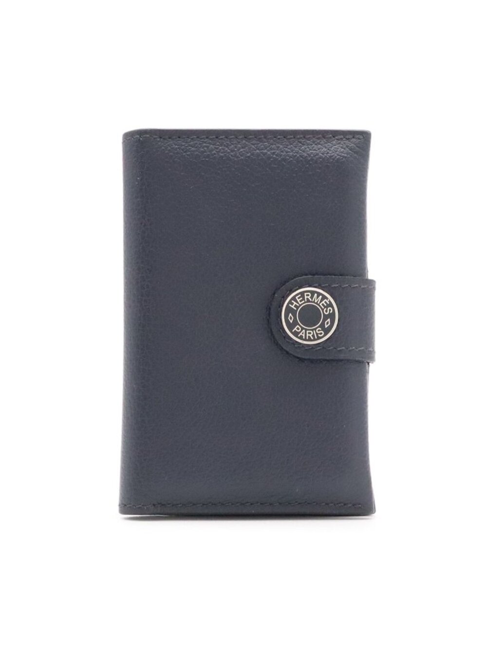 Hermes M S Card Case Business Voever Color Evercolor Leather Navy